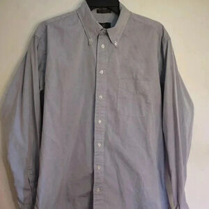 Club Room Pinpoint Oxford Men's Long Sleeve Blue Button Down Shirt
